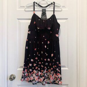 No Boundaries Sleeveless Black Dress with Flowers - XXXL (21)